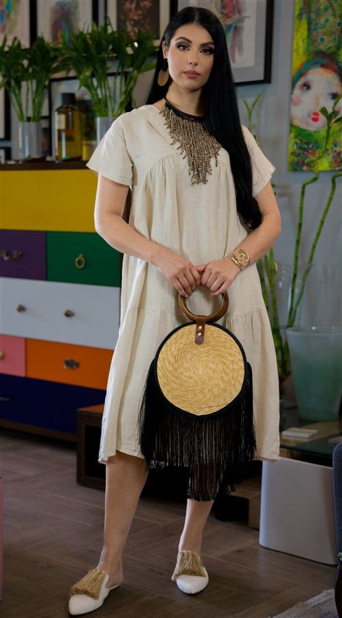 V-neck  Linen  dress ( more colours available)