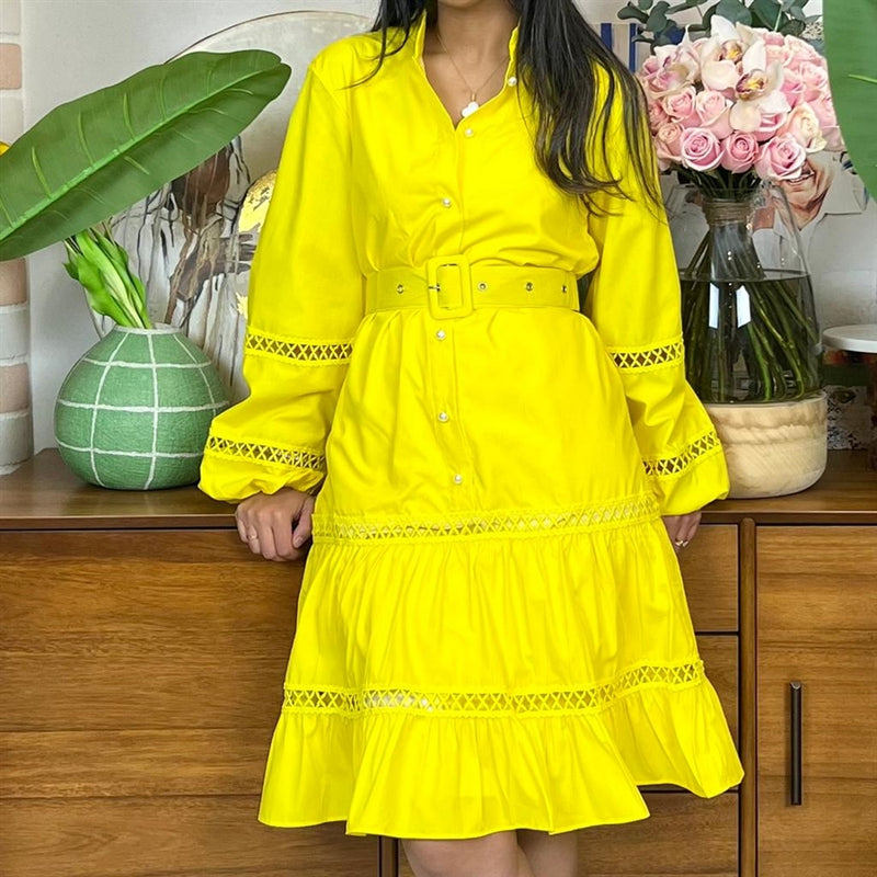 short yellow dress
