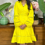short yellow dress