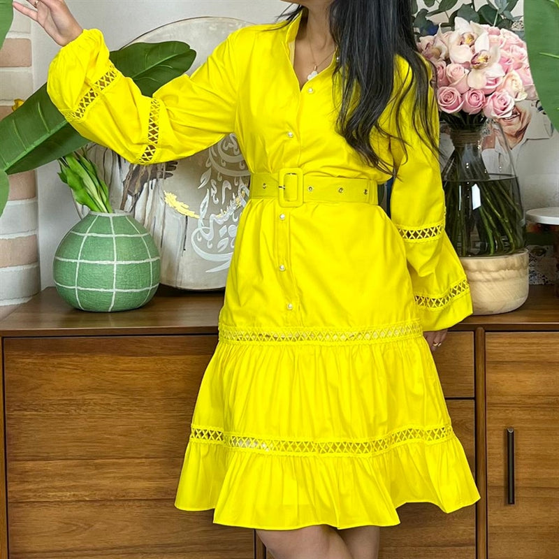 short yellow dress
