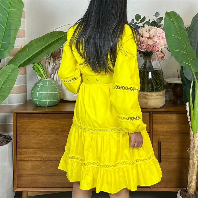 short yellow dress