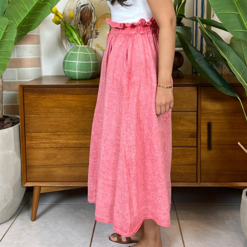 Linen skirt - Pink