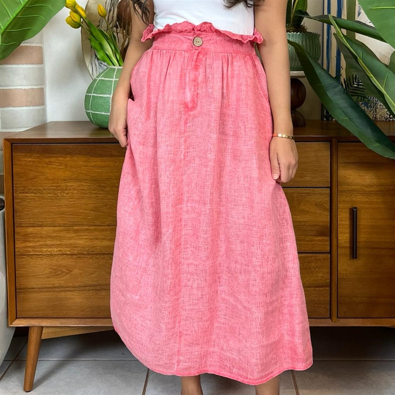 Linen skirt - Pink