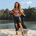 Asymmetric black Tie Dye dress