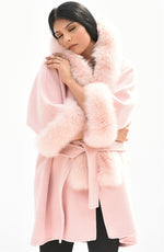 Pink jacket with fox Fur