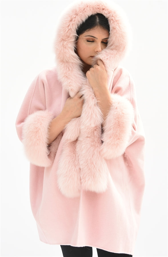 Pink jacket with fox Fur