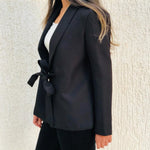 Black belted blazer