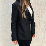 Black belted blazer