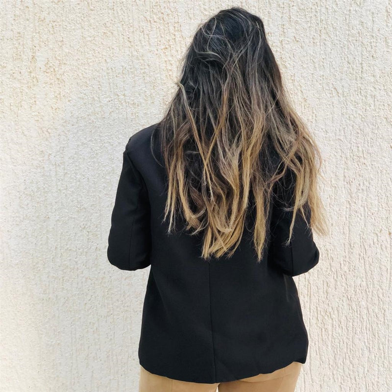 Black belted blazer
