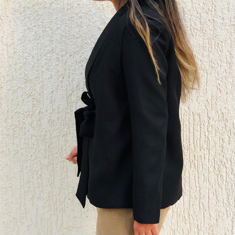 Black belted blazer