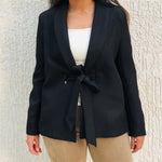 Black belted blazer