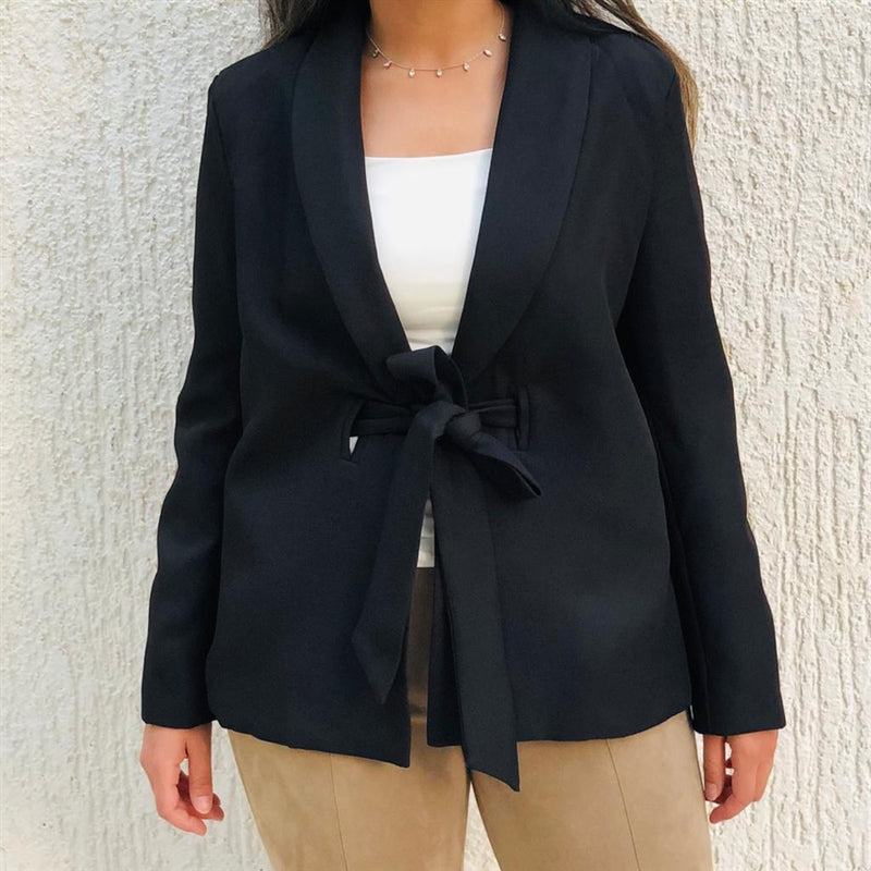 Black belted blazer