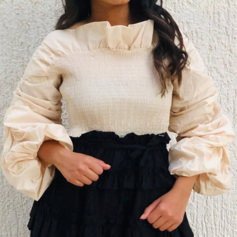 off shoulders cropped Peach top