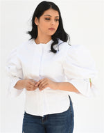 Puff sleeves white shirt
