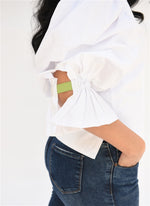 Puff sleeves white shirt