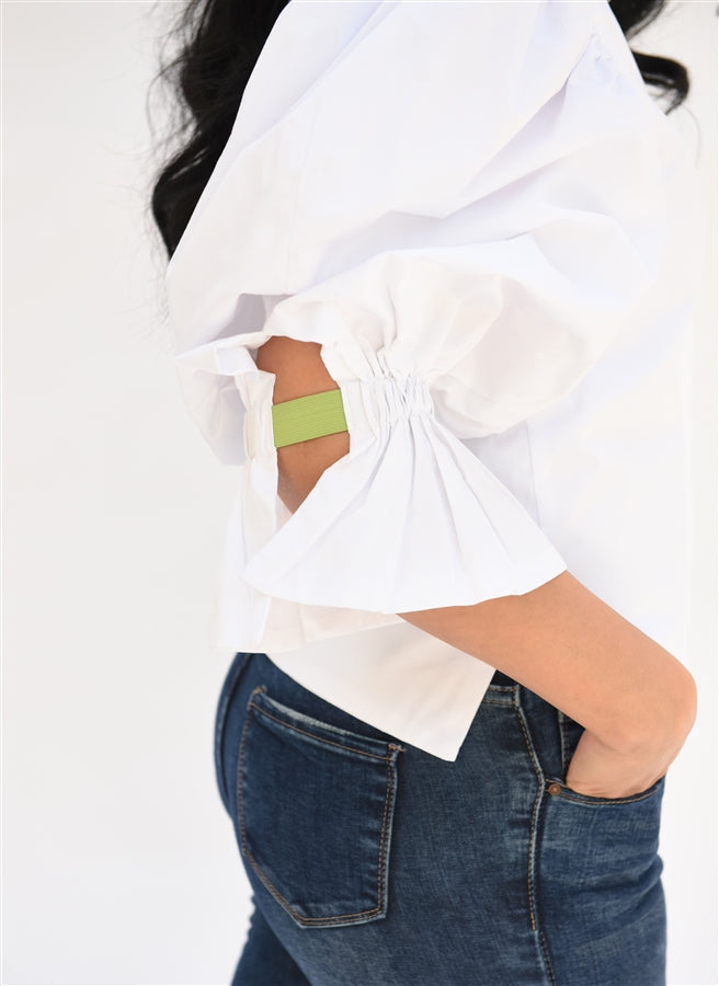 Puff sleeves white shirt