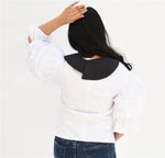 Puff sleeves white shirt