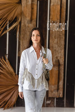 White Boho linen shirt