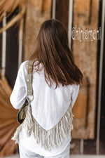 White Boho linen shirt