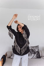 Black Boho linen shirt