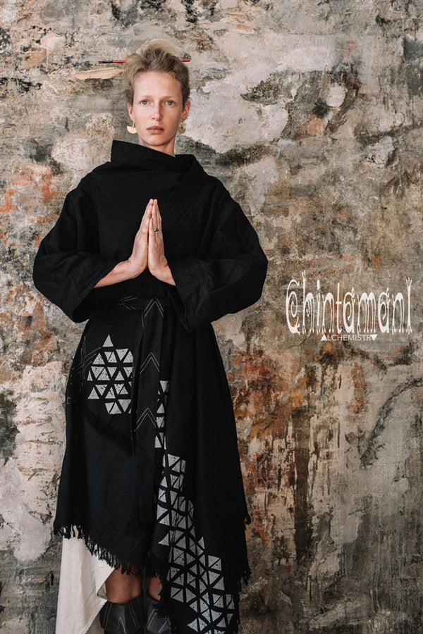 Asymmetric black cardigan