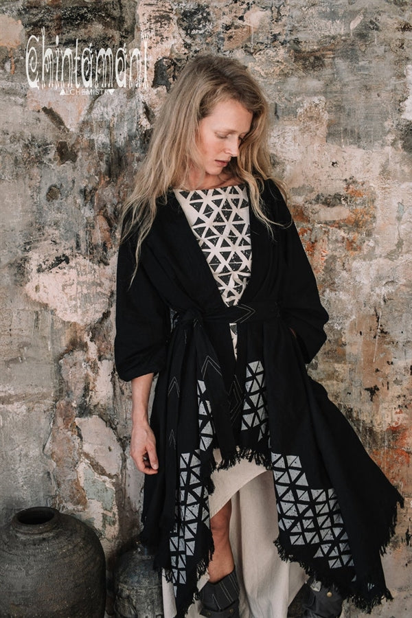 Asymmetric black cardigan