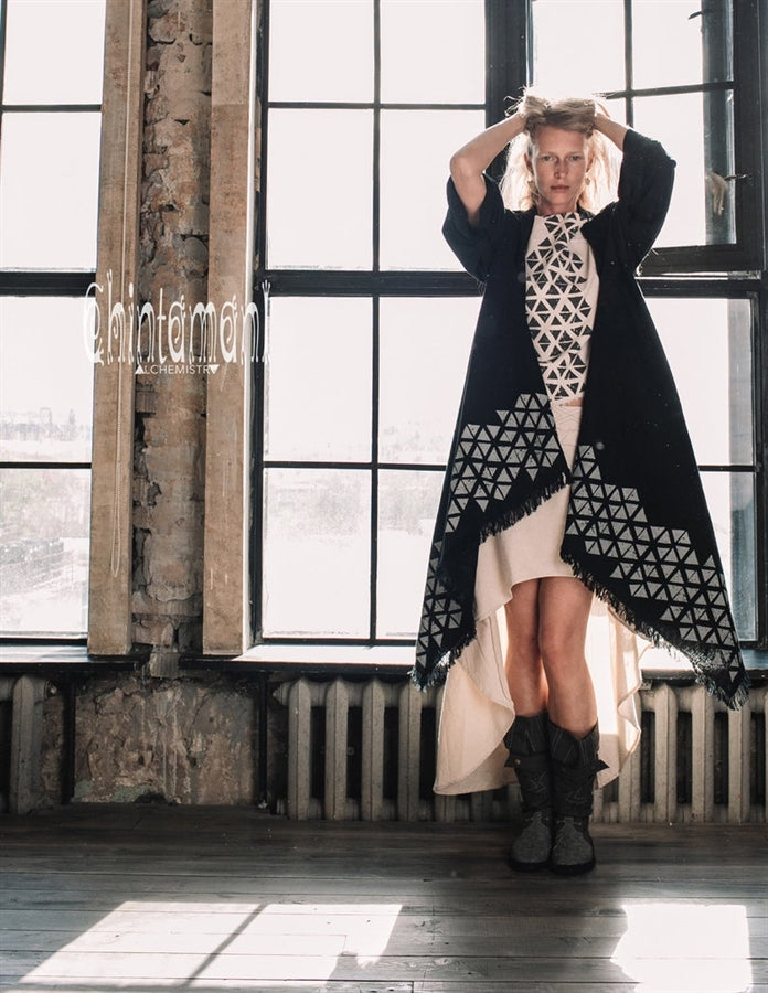 Asymmetric black cardigan