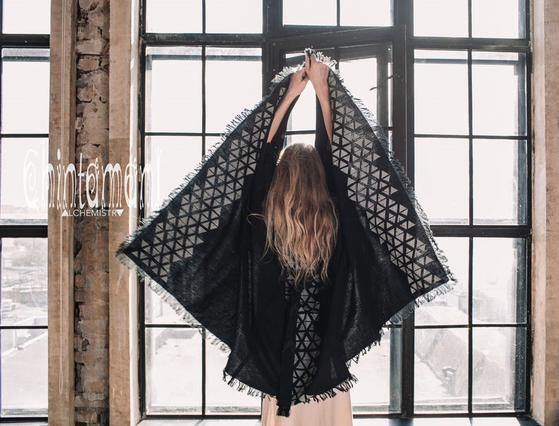 Asymmetric black cardigan