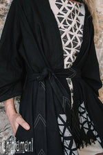 Asymmetric black cardigan