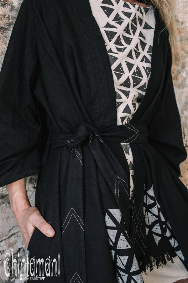 Asymmetric black cardigan