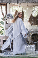 Grey  Linen Wide boho kimono
