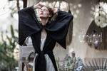 Black Linen Wide boho kimono
