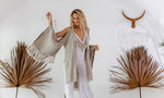 Natural open back linen cardigan