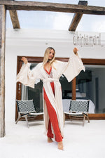 Off-white cotton Wide boho kimono