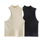 Sleeveless high neck top