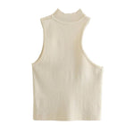 Sleeveless high neck top