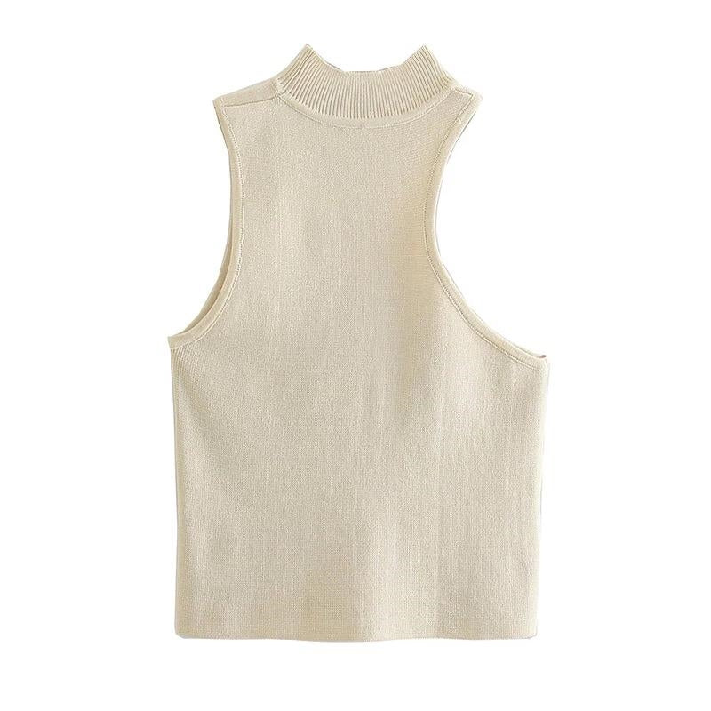 Sleeveless high neck top