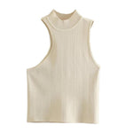Sleeveless high neck top