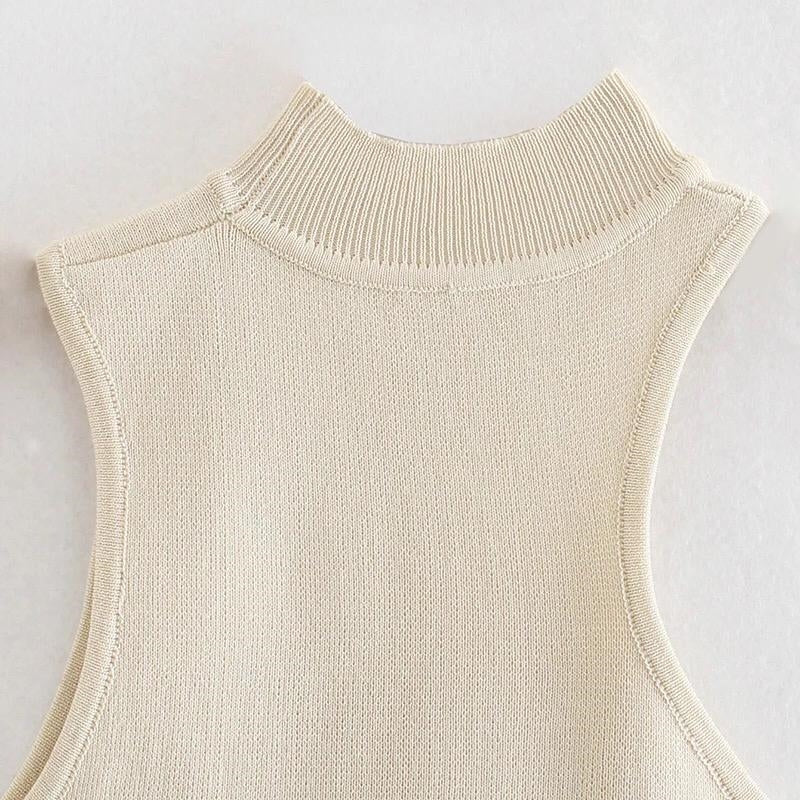 Sleeveless high neck top