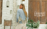 Blue Boho linen shirt
