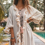 ruffled kimono