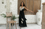 Cotton Boho Fringe Dress  - Black