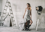 Asymmetrical Raw Cotton Wrap Skirt - Gray