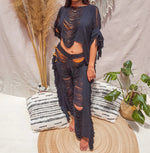 Black cropped Crudo top