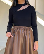 Long sleeves cut off black blouse
