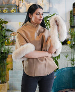 Brown short jacket with Fur