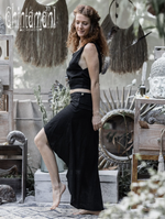 Linen maxi Skirt - Black