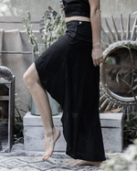 Linen maxi Skirt - Black