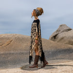 Black Tie Dye dress with fringes