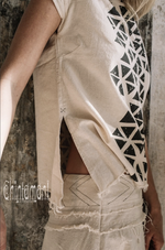 Asymmetrical Raw Cotton Wrap Skirt - Offwhite
